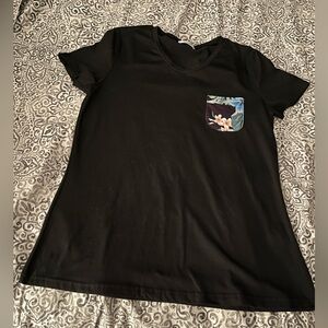 Ekouaer soft tee with floral pocket detail